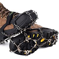Los mejores  - Crampones19 de Dientes y Garras-Picos Verdaderos de Acero Inoxidable y Silicona Duradera-para Montañismo Senderismo con…
